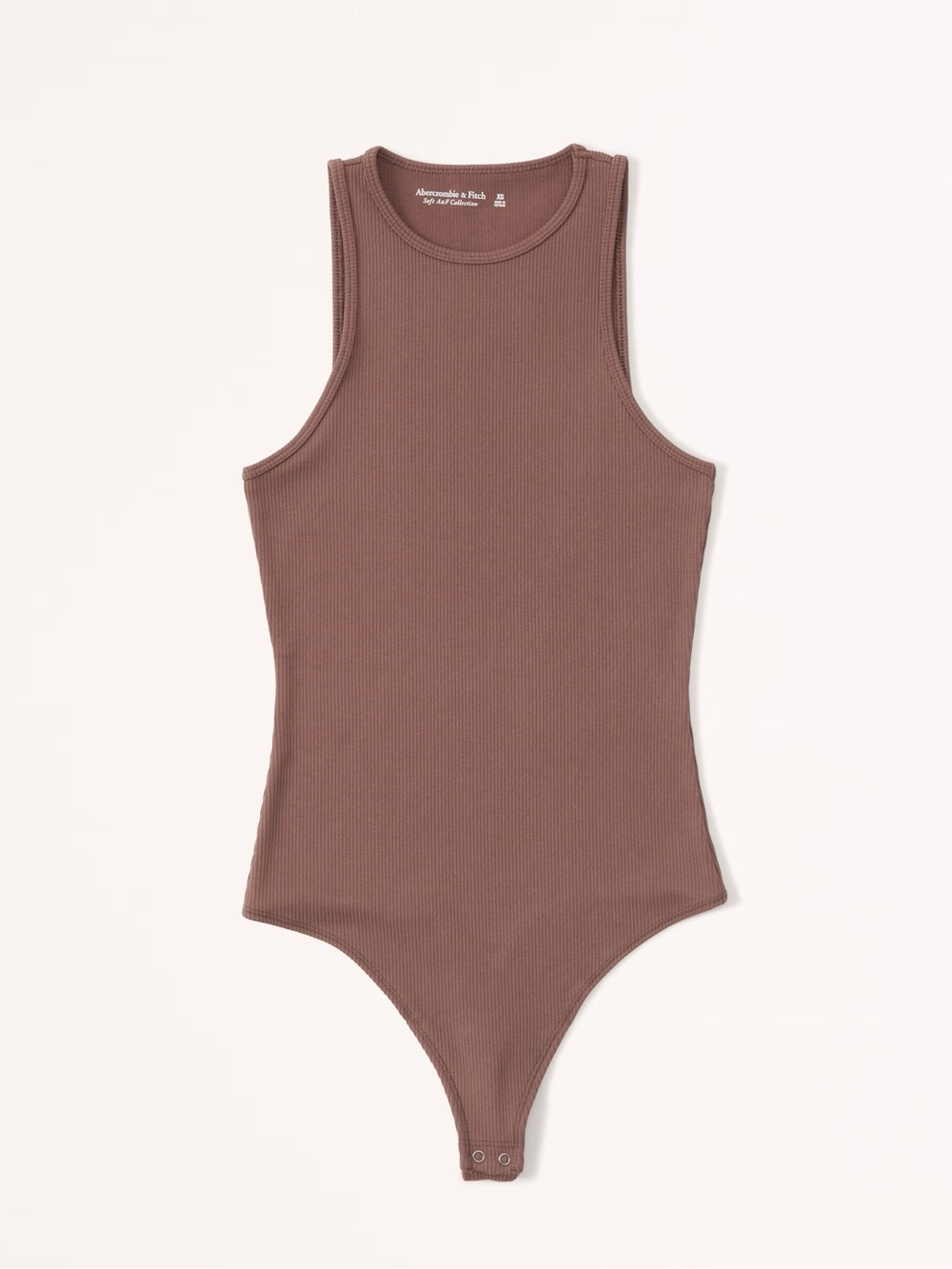Abercrombie & Fitch Soft A&F Rib Brown Racerback Bodysuit Size L NWOT